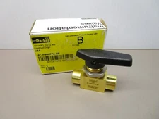 Parker  4F-MB6LPFA-BP  Miniature Instrumentation Ball Valve  Brass 1/4"  3000Psi