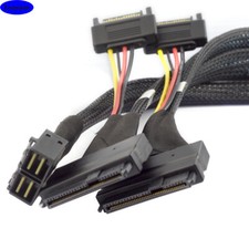 2 Ports MINI SAS SFF-8643 4I to 2X SAS SFF-8639 with SATA 15P connection cable
