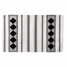 Authentic Moroccan Rug, Cream u0026 Black Diamond Patterns 