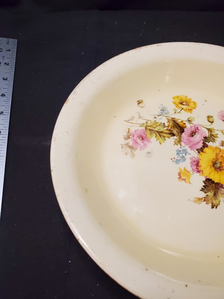 vintage crooksville china pantry bak-in ware Asst. flowers pie