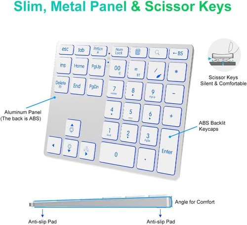Numpad inalámbrico recargable Tri-Mode 35 teclas aluminio 7 colores para PC/Mac - blanco - Imagen 5 de 7