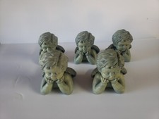Lot of 5 Resin Cherub Angel Antique Wash Statues