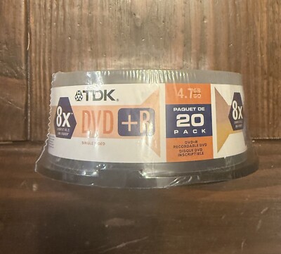 NEW TDK DVD+R RW 8x 20 Pack SEALED Spindle Single Layer