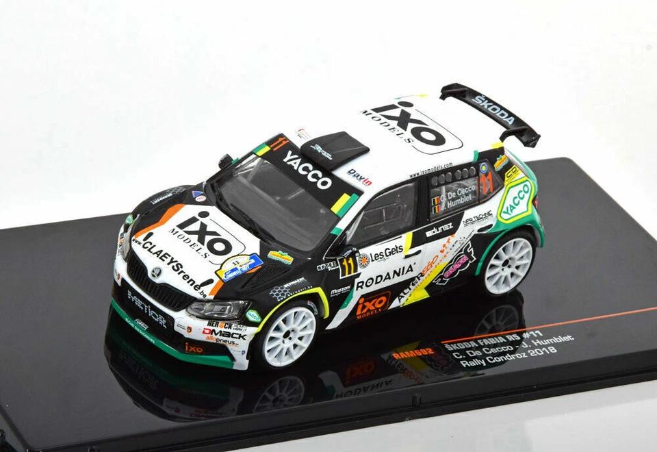 MODELLINO AUTO 1:43 IXO SKODA FABIA R5 RALLY CONDROZ 2018 WRC MODELLISMO STATICO - Immagine 2 di 4
