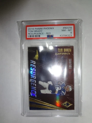 2016 PANINI TOM BRADY PHOENIX RES-TB RESURGENCE RED PSA GRADED 8 NM-MT /399 PATS