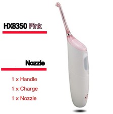 New Philips AirFloss Pro/Ultra Flosser HX8350/8340 Pink Handle Charger Nozzle