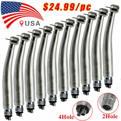1-10*Dental High Speed Fiber Optic E-generator LED Handpiece 2/4Hole YABANGBANG