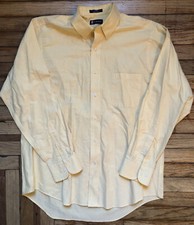 Chaps Mens Large Shirt Button Down Dress Oxford Yellow Long Sleeve Shirt 16/16-5