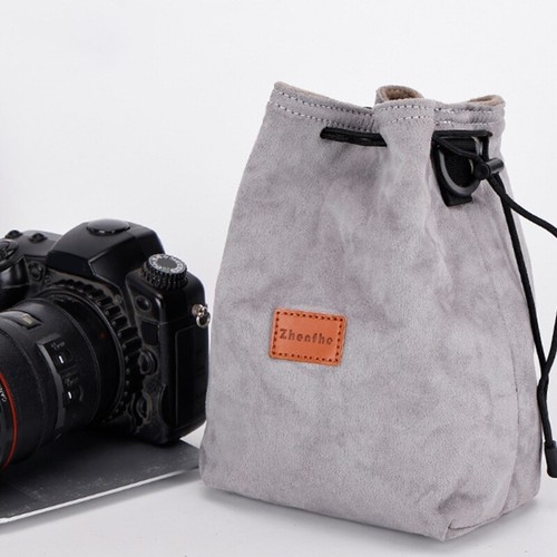 Camera Case Drawstring Bag Vintage DSLR Camera Bag Soft Lens Case with Strap - Picture 4 of 18