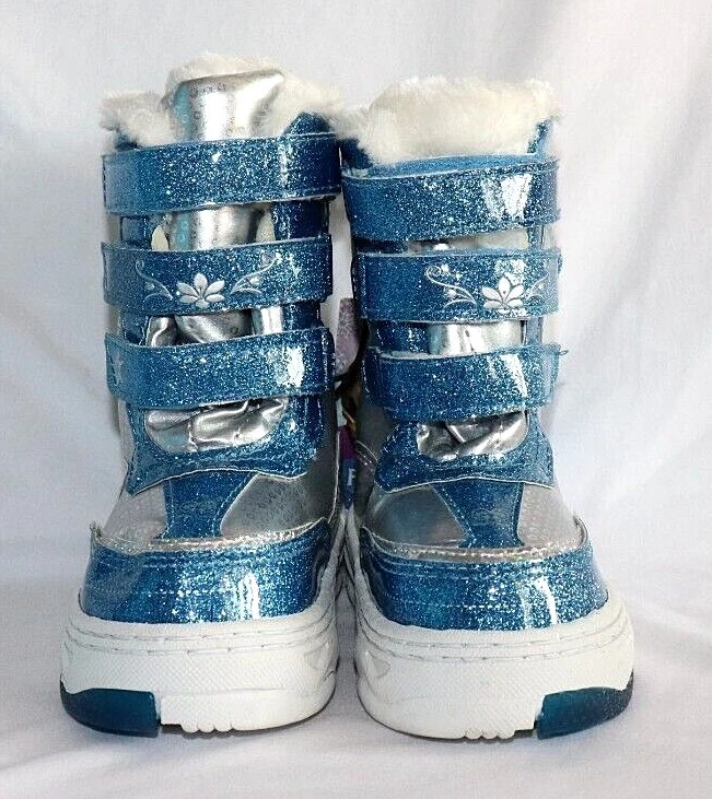 *NUEVA con etiquetas* Bota Disney Frozen para niños pequeños, azul/plateada, *Elige tu talla* Foto 3 de 4