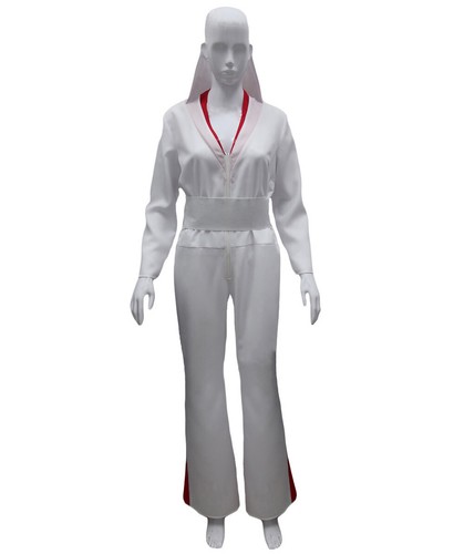 Para Mujeres Blanco Mono Con Lentejuelas Disfraz de utilería Elvis 70s Rock  Star HC-1032 | eBay