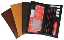 Genuine Leather Checkbook Cover Wallet Credit Card ID Slim Organizer
