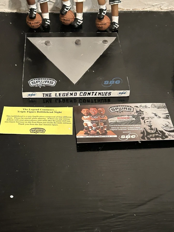 Gervin, Robinson, Duncan Bobblehead San Antonio Spurs The Legend Continues w Box - Image 3 of 4