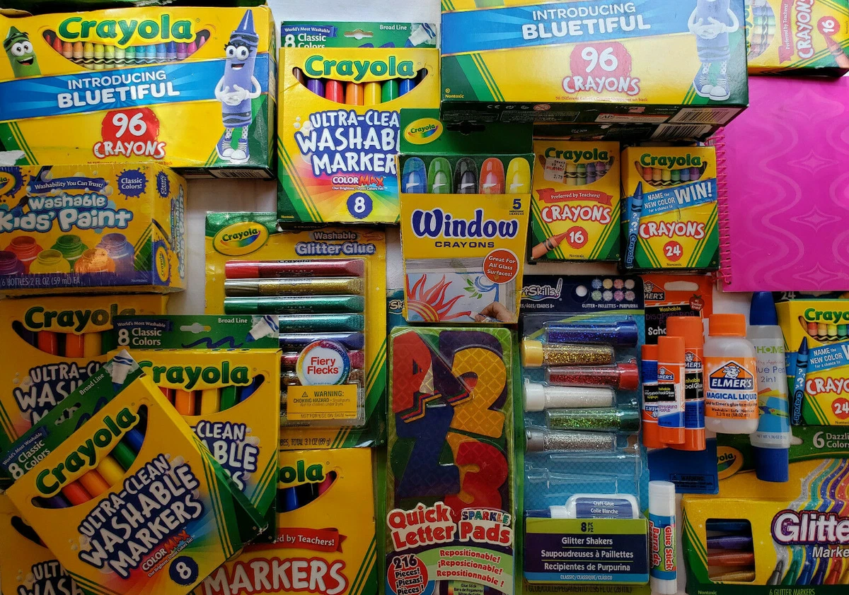 CRAYOLA CRAYONS / WASHABLE MARKERS / GLITTER GLUE / WINDOW CRAYONS & MORE