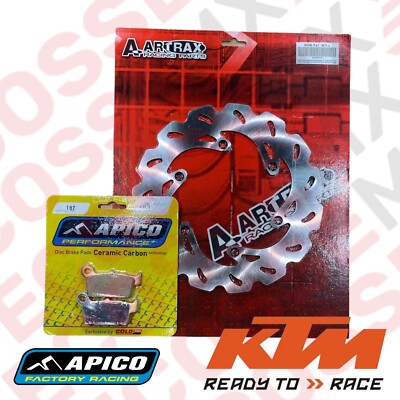 KTM EXC250TPi REAR BRAKE DISC & PADS 2018-2024 API 191 APICO/GOLD FRE ATRAX DISC