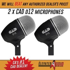 CAD D12 Cardioid Dynamic Bass Drum Microphone 2-Pack Bundle. Limited Time DEAL