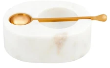 Mud Pie White Marble Salt Cellar