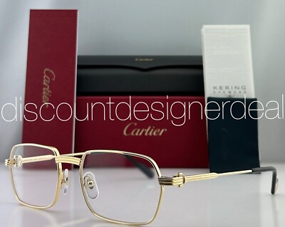 Cartier C Décor Square Eyeglasses CT0483O 001 Gold Metal Frame