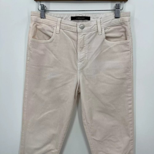 J Brand Corduroy Pants Women's 29 White Cream Alana Cotton Blend Solid Pockets - Picture 2 of 12