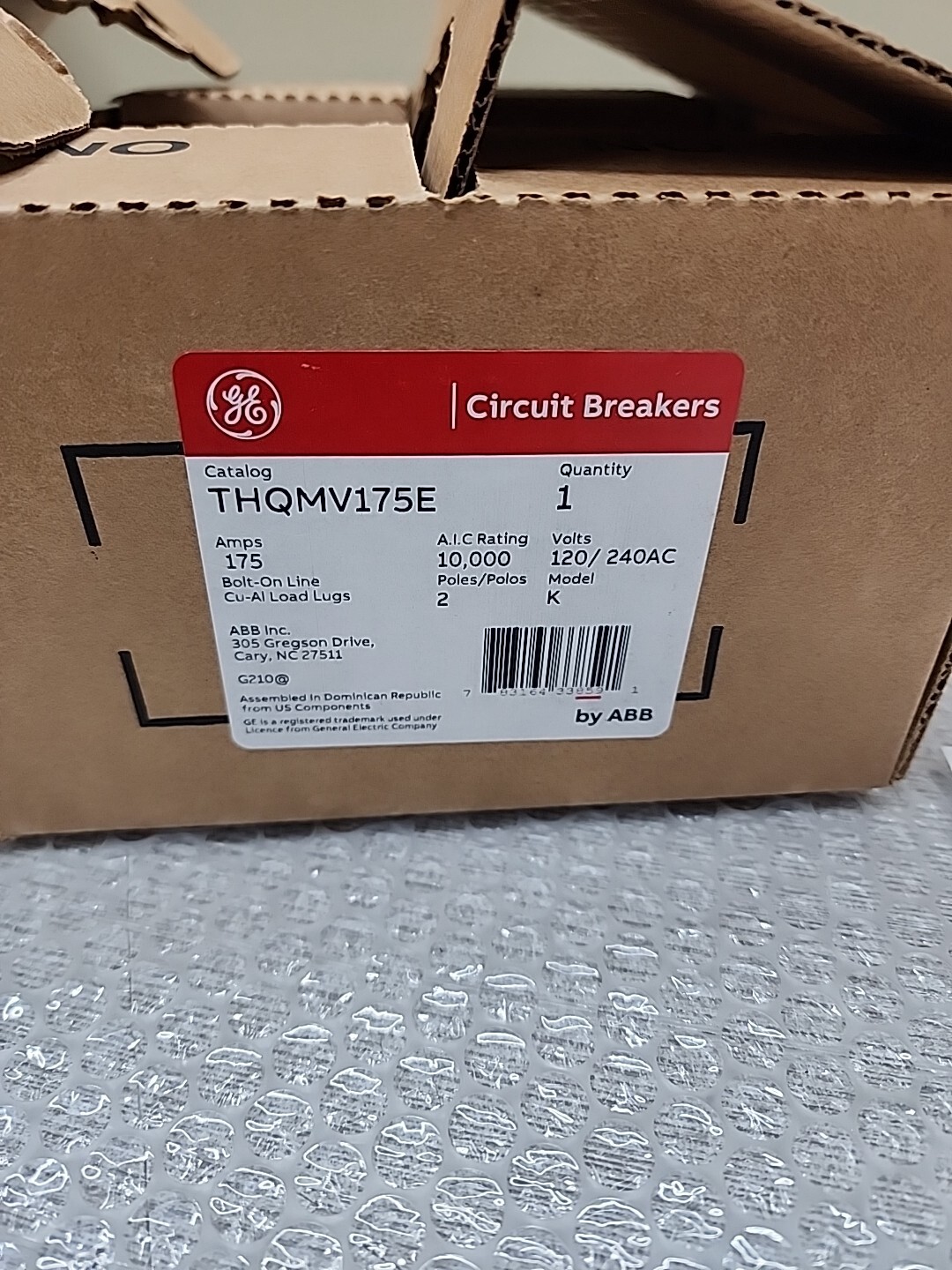 GE, THQMV175E, Circuit Breaker, 175 Amps 120/240V  (  NEW  )