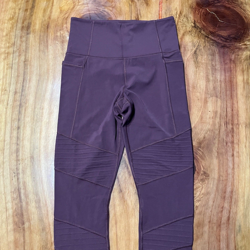Athleta Tight Womens Small Purple Inclination Moto Side Pockets 490560 X4-15 - Picture 3 of 6