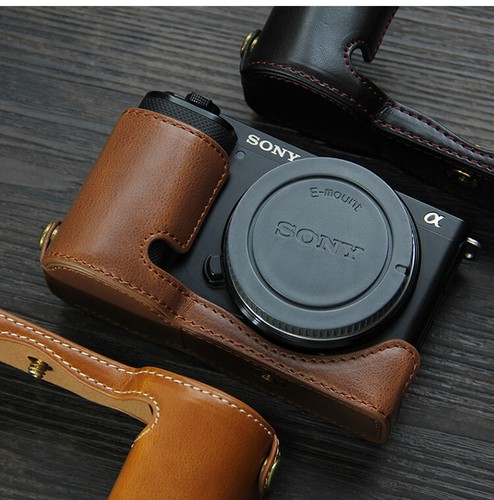 PU Leather Genuine Real Protective Camera Bag Case Cover For Sony ZVE10 ZV-E10 - Picture 10 of 27