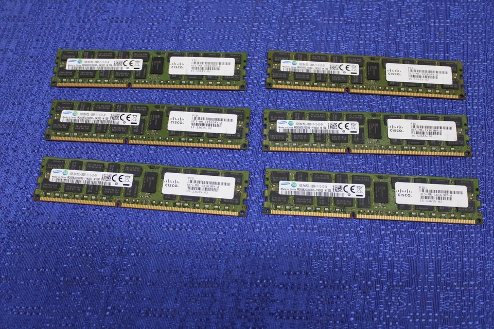 Lot of 6 16GB 2RX4 PC3L -12800R M393B2G70DB0 Server RAM - Image 2 of 4