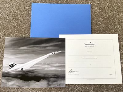 British Airways Concorde - Smythson Flugzertifikat + Foto im Umschlag