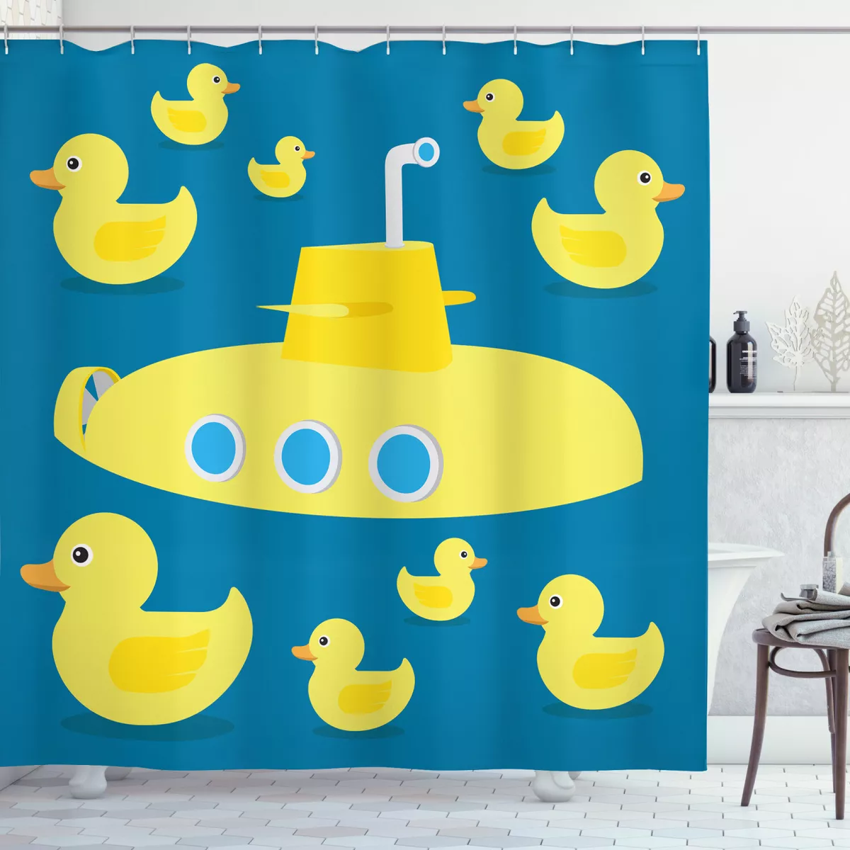 Rubber duck shower curtain deals