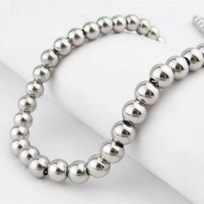 Women Men's 316L Stainless Steel Ball Bead Chain Necklace Jewelry 6mm/8mm/10mm