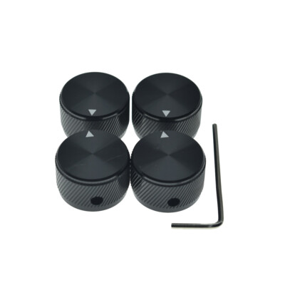 KAISH 4pcs 25mm Diam. Aluminium 1/4'' Pot Knobs for Guitar/Bass/Audio Equipment