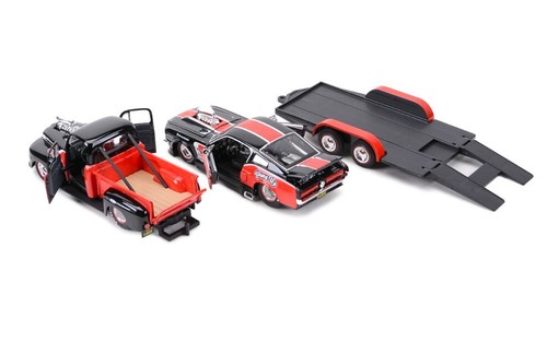 ##AU Maisto 1:24 Design Elite Transport 1948 Ford F-1 & 1967 Mustang +Trailer### - Picture 4 of 6
