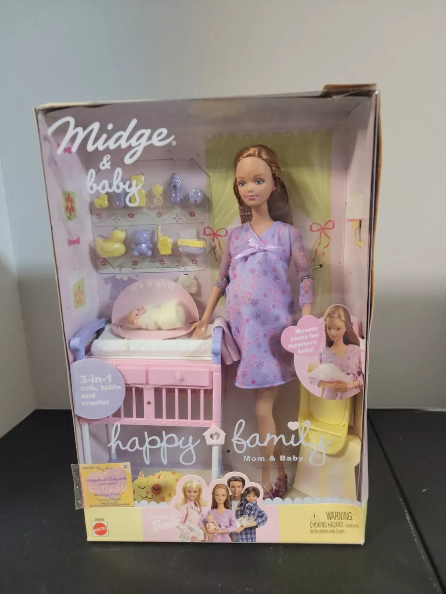 Mattel Happy Family Midge & Baby Barbie Doll - (56663) for sale online