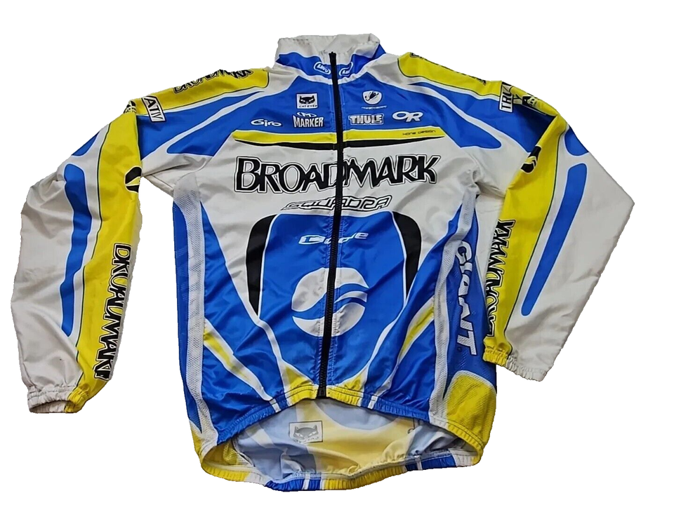 Vtg Squadra Jersey Men M Blue White Broadmark Smith Cateye Full Zip