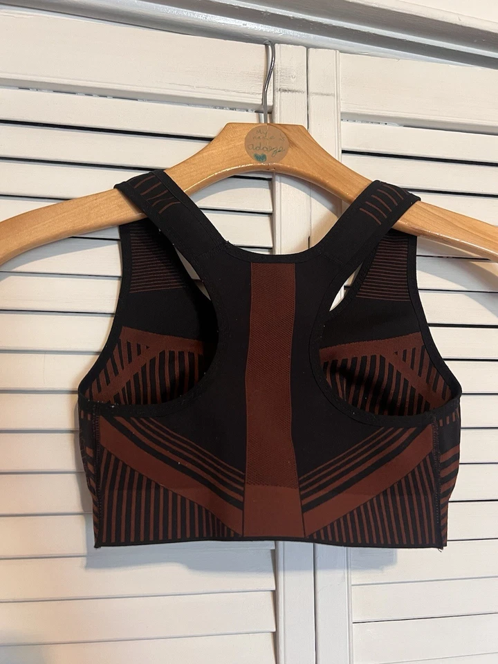 Sujetador deportivo NIKE para mujer talla pequeña S entrenamiento gimnasio yoga secado rápido marrón negro Foto 4 de 4