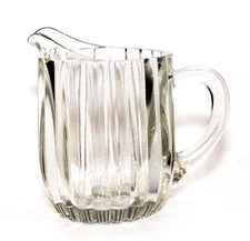 Vintage Pitcher Heavy Clear Glass Juice Pitcher Ribbed Hobnail Bottom 17 ounces