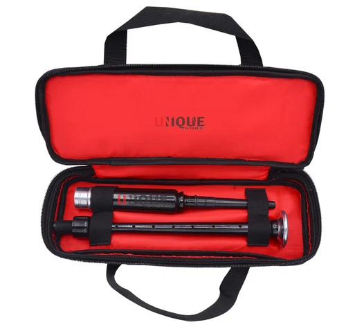 Great Highland Rose Wood Practice Chanter Black  Finish Sliver Mounts & Bag.