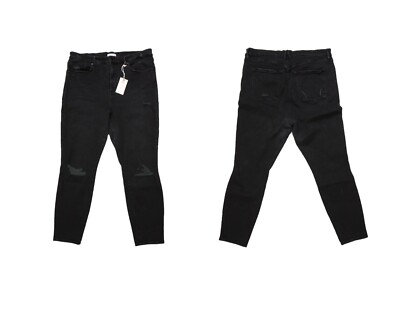 GOOD AMERICAN ''Good Waist'' Extreme V Black Jeans Size 18 (41'' Waist) 28'' Inseam