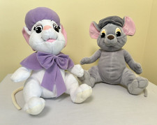 Vintage 1990s Disney Applause Bernard Bianca The Rescuers Plush Toy 10" Lot of 2