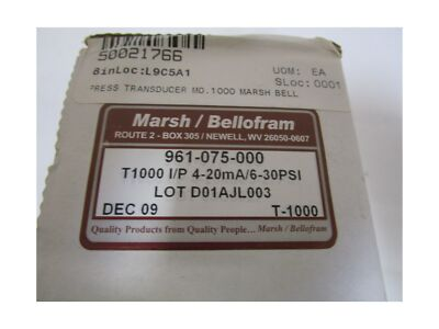 #ad #ad Bellofram 961 075 000 Pressure Transmitter I to P;6 30 PSI 4 20 mA $570.12
