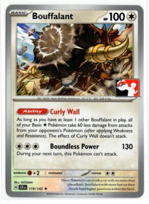 Play! Pokemon Prize Pack 6 Stellar Crown 119/142 Bouffalant