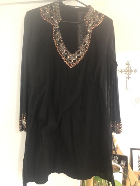 Bondi Bondi Black Embellished Kaftan Tunic Dress
