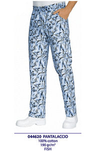 PANTALONE CUOCO PIZZAIOLO ISACCO FISH CHEF TROUSERS PESCHERIA MADE I ITALY PESCE PANTALONE CUOCO PIZZAIOLO ISACCO FISH CHEF TROUSERS PESCHERIA MADE I ITALY PESCE