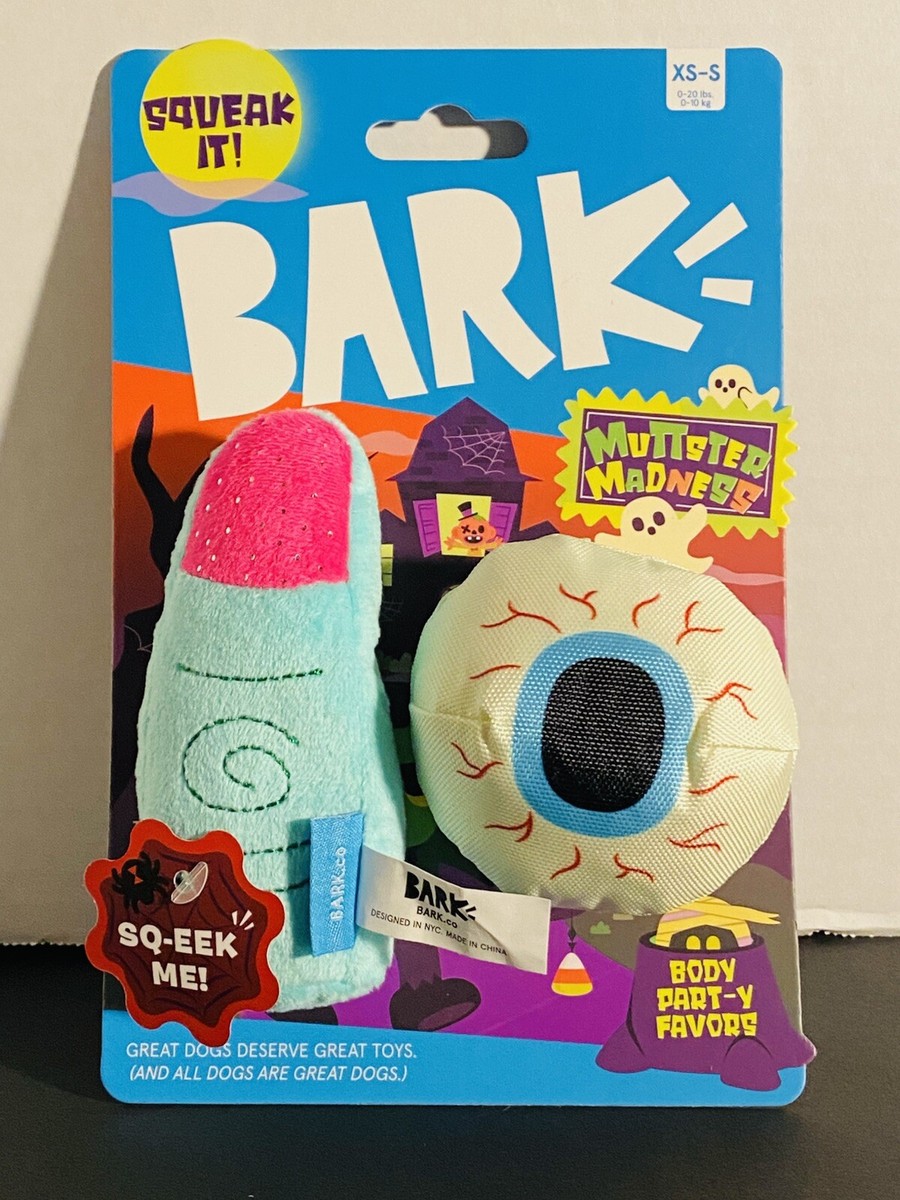 Bark Halloween Muttster Madness Eyeball Finger Part-Y Favors Dog Toy XS-M 2  pk