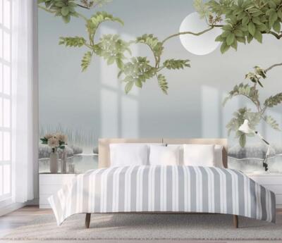 3D Moon Branches ZHUA7216 Wallpaper Wall Murals Removable Self-adhesive Amy