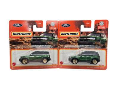 2024 Matchbox 2022 Ford Bronco Sport #44 Dark Green - Set of 2 SHORT CARDS