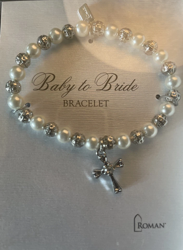 Baby to Bride Pearl Bracelet Stretch Carded & Gift Boxed by Roman - Image 2 of 4