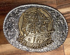 Metal Belt Buckle MW Inc EI Shootout Gold And Silver Tone