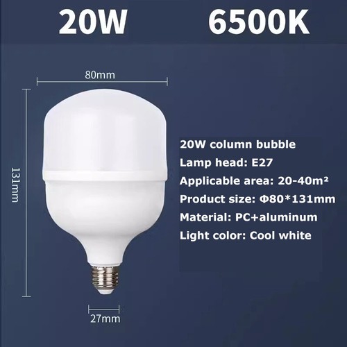 E27 Bulb Ball / Columnar Bulb 3W - 60W Cool White PC+Aluminium Led Light - Picture 13 of 17