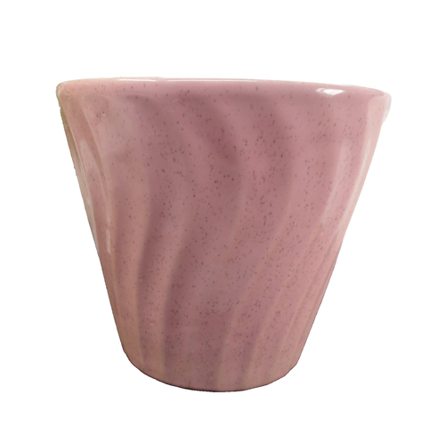 Vintage U.S. Pottery Bauer Like Pink Swirl Planter Pot Speckled 6.5" - 第 2/13 張圖片